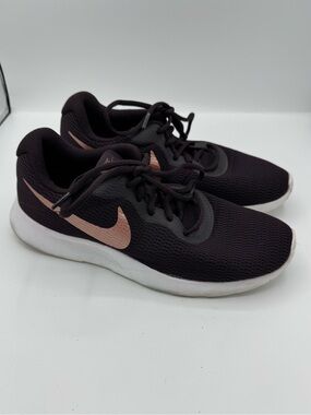 Nike Tanjun Shoes Womens 9 Purple Good Rose Gold Mesh Sneakers 812655-607